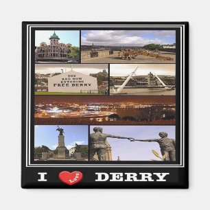 Imã GB - Irlanda Norte - Derry - I Love - Collage