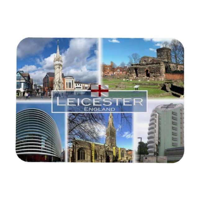 Ímã GB Reino Unido - Inglaterra - Leicester - (Horizontal)
