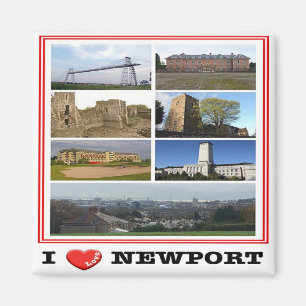 Imã GB - Welsh - Newport - I Love - Collage Mosaic