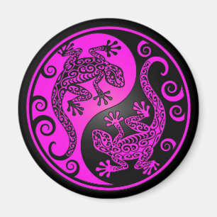 Imã Gecos pretos e magentas de Yin Yang