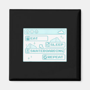 Imã Geek de Computador Comer Dormir Skate Repetir Skat