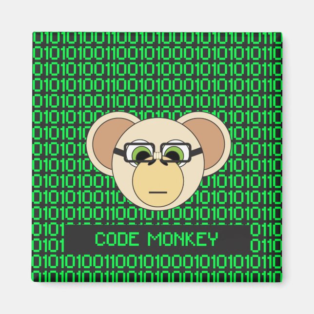 Imã Geek de macaco Código de desenho (Frente)