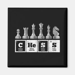 Imã geek de xadrez engraçado química periódica do sist