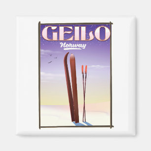 Imã Geilo, poster de viagens do esqui de Noruega