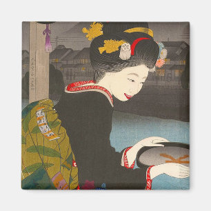 Imã Geisha clássica da pegada tradicional japonesa Le