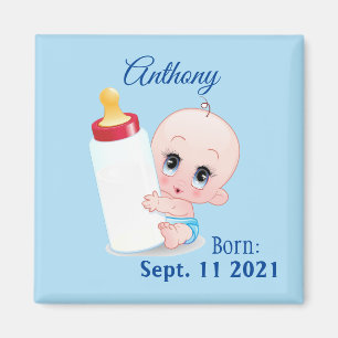 Imã Geladeira de Bebê Menino Personalizada