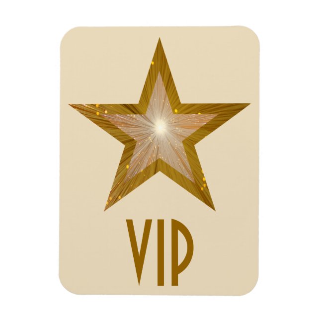 Ímã Gelado flexível "VIP" com estrela "Dourada" (Vertical)