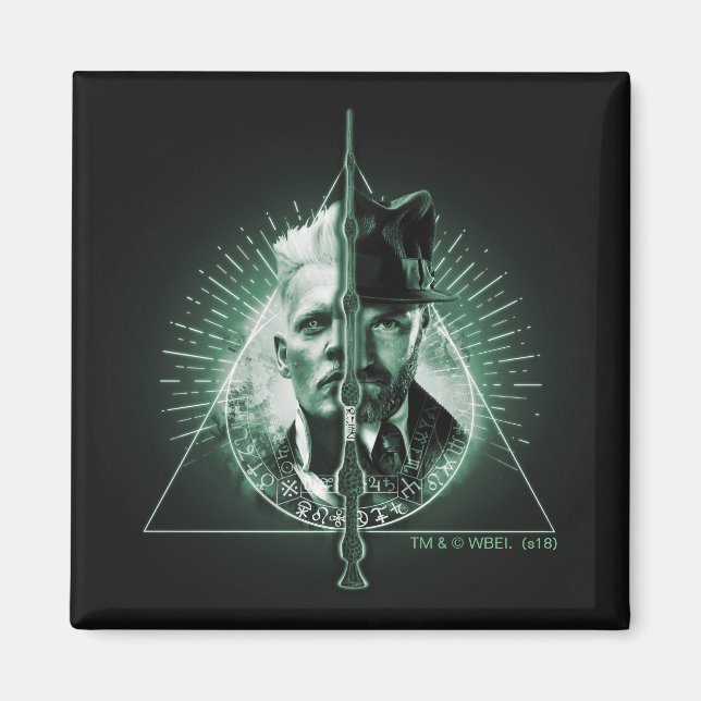 Imã GELLERT GRINDELWALD™ Versus Dumbledore (Frente)