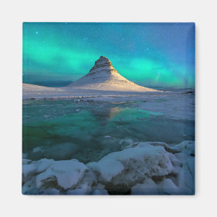 Imã Gelo e neve Kirkjufall Mountain, Islândia