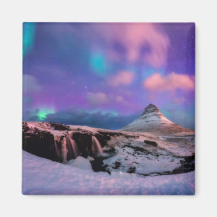 Imã Gelo e neve   Luzes Nortes, Montanha Kirkjufall