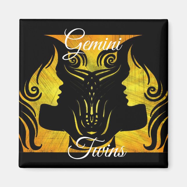 Imã Gemini Gêmeos Símbolo do Horoscópio Zodiac (Frente)