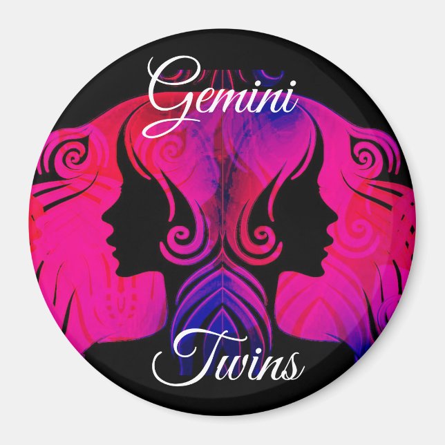 Imã Gemini Gêmeos Símbolo do Horoscópio Zodiac (Frente)