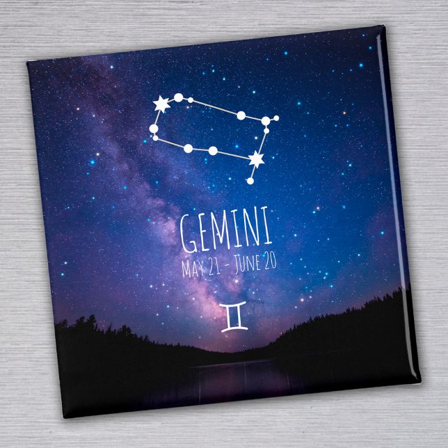 Imã Gemini | Personalized Zodiac Constellation Magnet (Criador carregado)