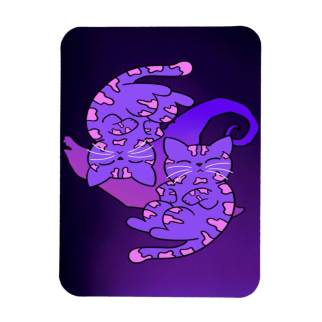 Ímã Gemini Roxo Personalizável Magn Neon Kittens (Vertical)