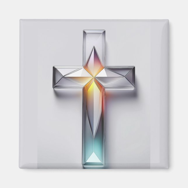 Imã Gemstone Cristão Colorida Geométrico (Frente)