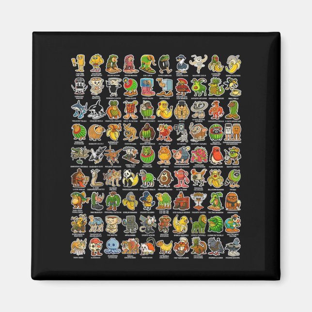 Imã Gen Z Funny Meme 90 Brainrot Char (Frente)