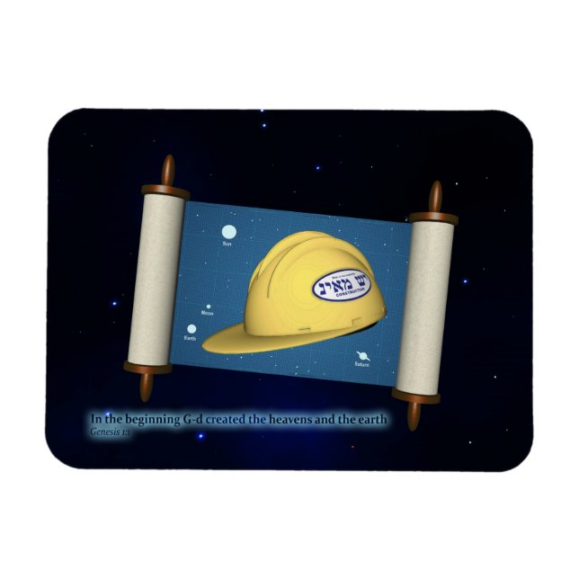 Ímã Gênesis 1:1 - Construção (Horizontal)