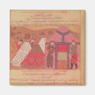 Imã Genghis Khan fora de sua barraca