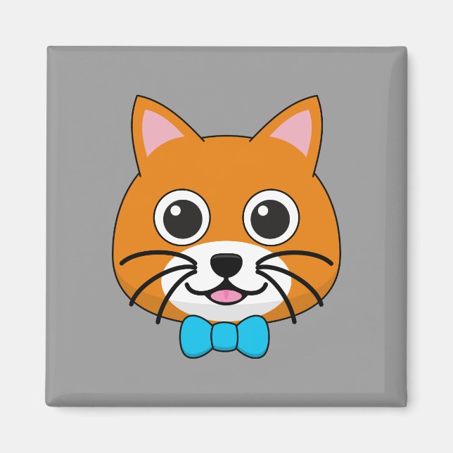 Imã Gengibre Feliz e Bonito com Papillon (Frente)