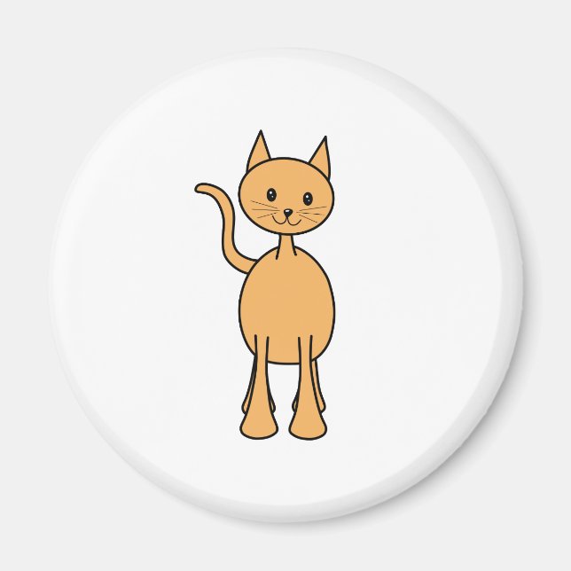 Imã Gengibre Gengibre. Cartoon Laranja Cat. (Frente)