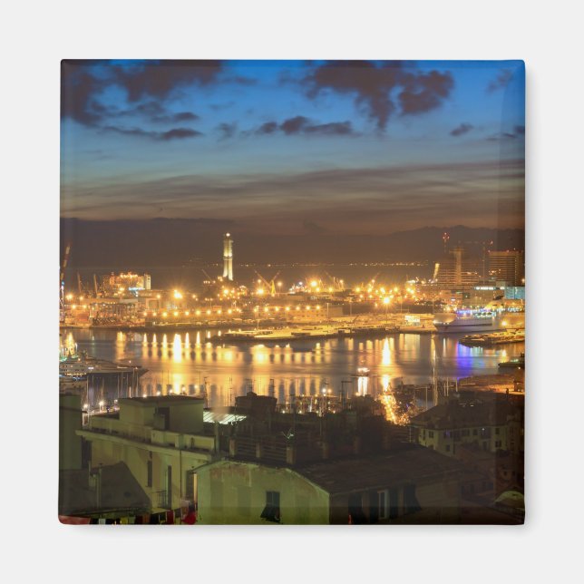 Imã Génova e o porto à noite (Frente)