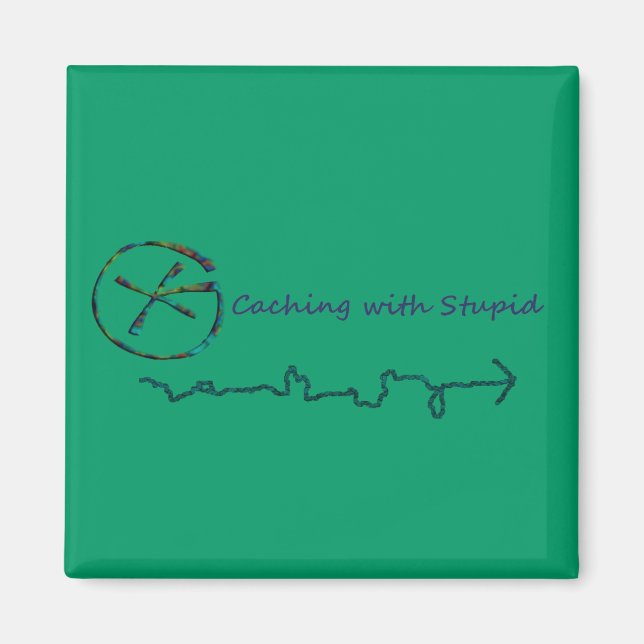 Imã Geocaching Com Estúpido (Frente)