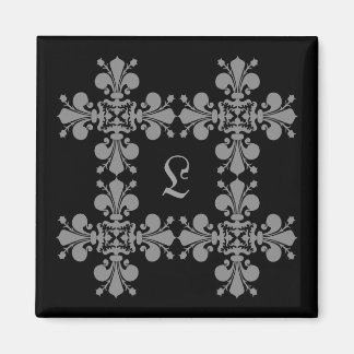 Imã Geograma elegância gótica fleur de lis damask