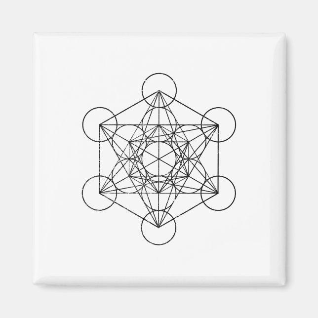 Imã Geometria Sagrada Cubo de Metatron Psicodélico Vin (Frente)
