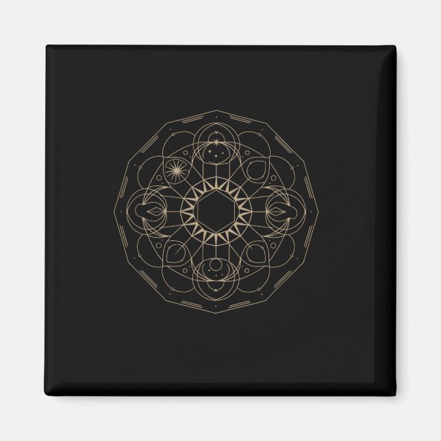 Imã Geometria Sagrada Cubo de Metatron Yoga Espiritual (Frente)