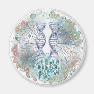 Imã Geometria Sagrada Hélice de DNA Cristal Arte Ciênc