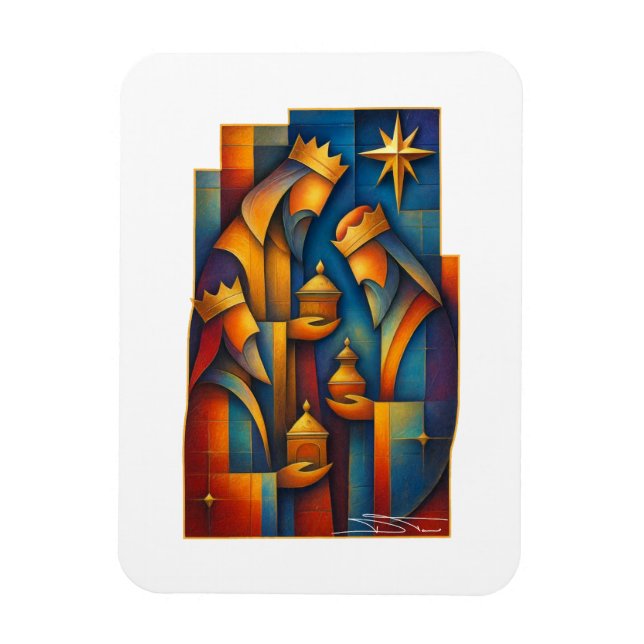 Ímã Geometric Magi - Three Wise Men Christmas Star Art (Vertical)