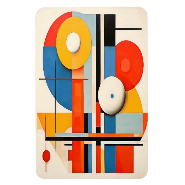 Ímã Geométrico Bauhaus Minimalista Abstrato Art (Vertical)