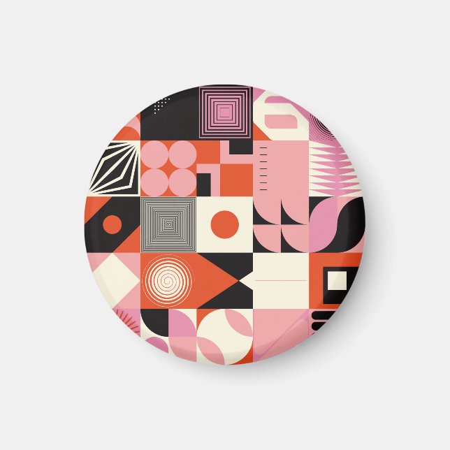 Imã Geométrico escandinavo: Padrão Trabalho de arte co (Frente)