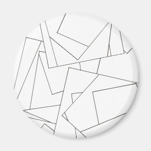 Imã Geométrico Preto e Branco