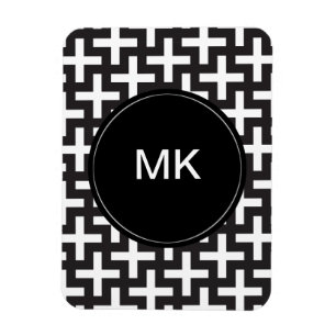 Ímã Geométrico preto e branco