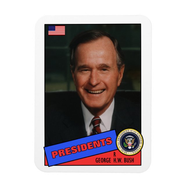 Ímã George H.W. Bush Baseball Card (Vertical)