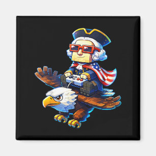 Imã George Washington Gamer 4 de Julho Retro xel
