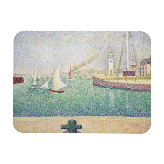 Ímã Georges Seurat - Entrada do porto de Honfleur (Horizontal)