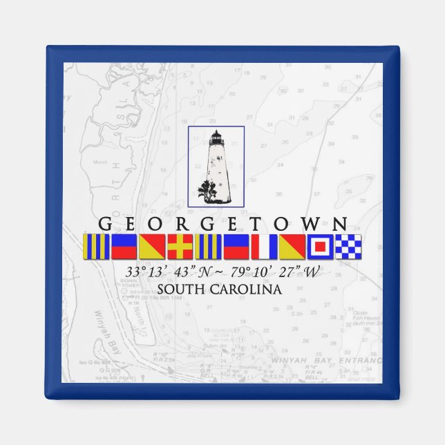 Imã Georgetown SC Marine Signal Flag Magnet (Frente)