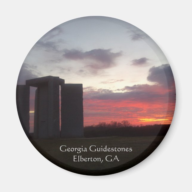 Imã Georgia Guidestones Sunset Magnet (Frente)