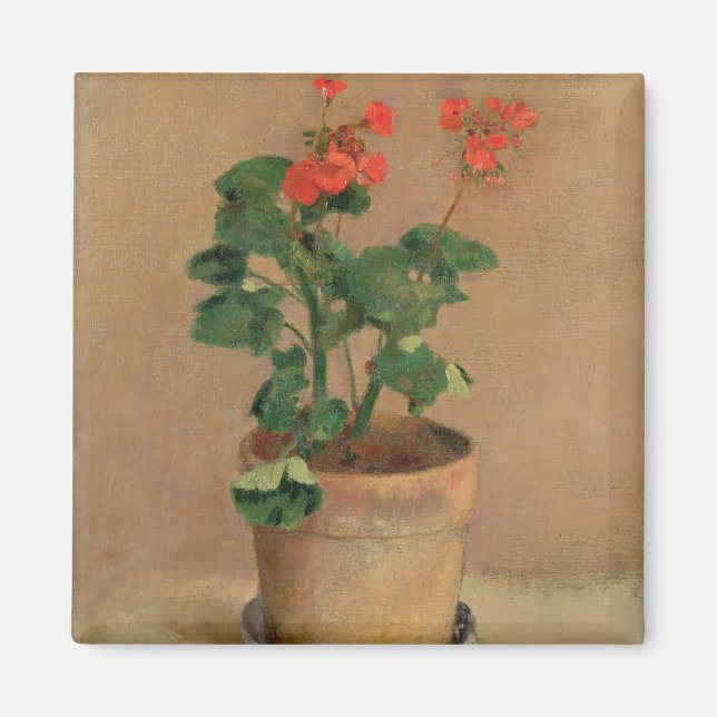 Imã Geraniums in a Pote, c.1905 (oil on canvas) (Frente)