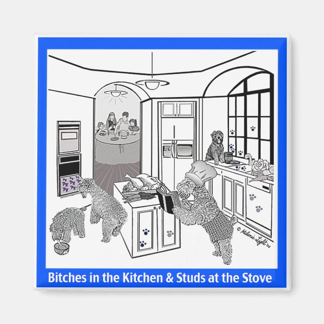 Imã Gerente: Wheaten Terrier: "Studs At the Stove" (Frente)