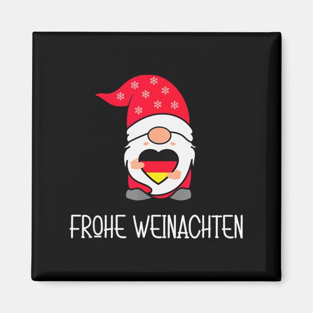 Imã German Christmas Gnome Frohe Weinachten  (Frente)