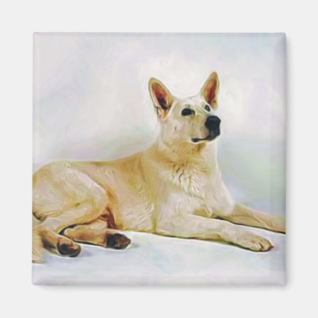 Imã German shepherd branco (Frente)