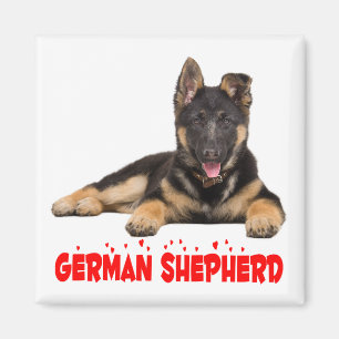 Imã German shepherd Cachorro Vermelho Com Amor