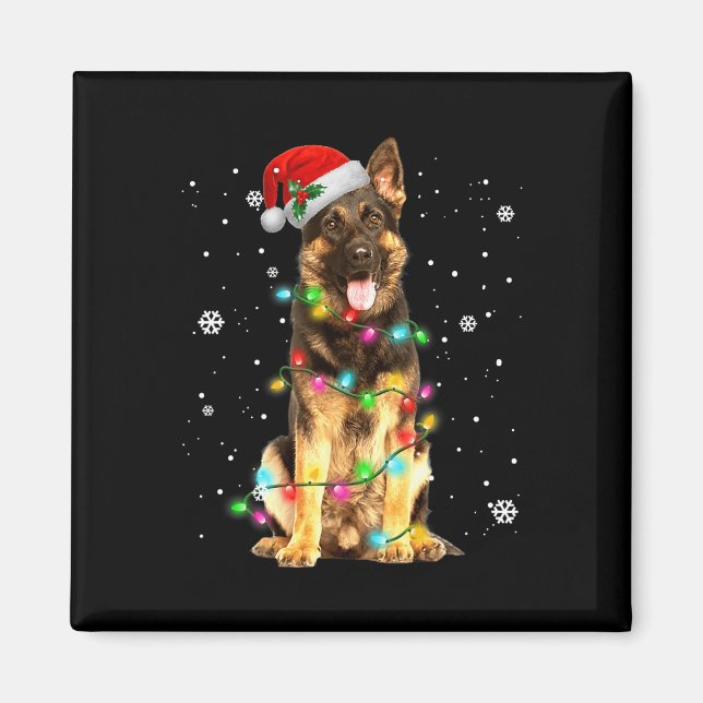 Imã German shepherd Cão Árvore Natal Cachorro Presente (Frente)