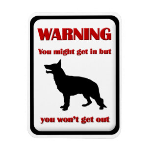 Ímã German shepherd DE ADVERTÊNCIA