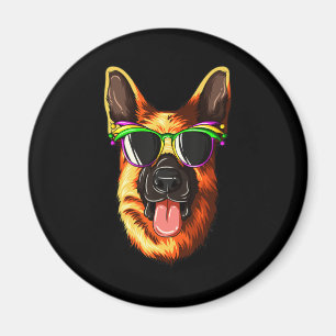 Imã German shepherd de Máscara do Carnaval Mardi Gras