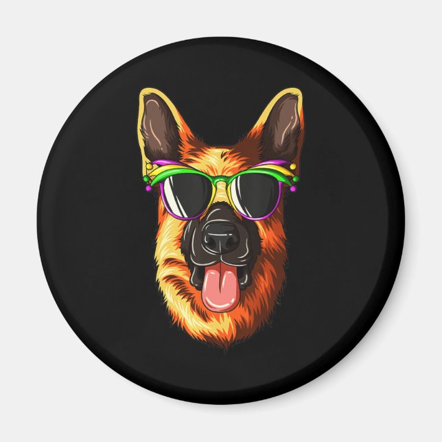 Imã German shepherd de Máscara do Carnaval Mardi Gras (Frente)