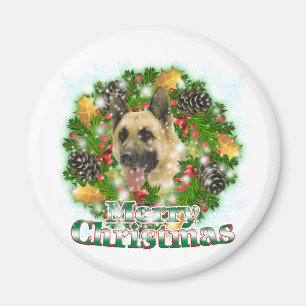Imã German shepherd do Feliz Natal